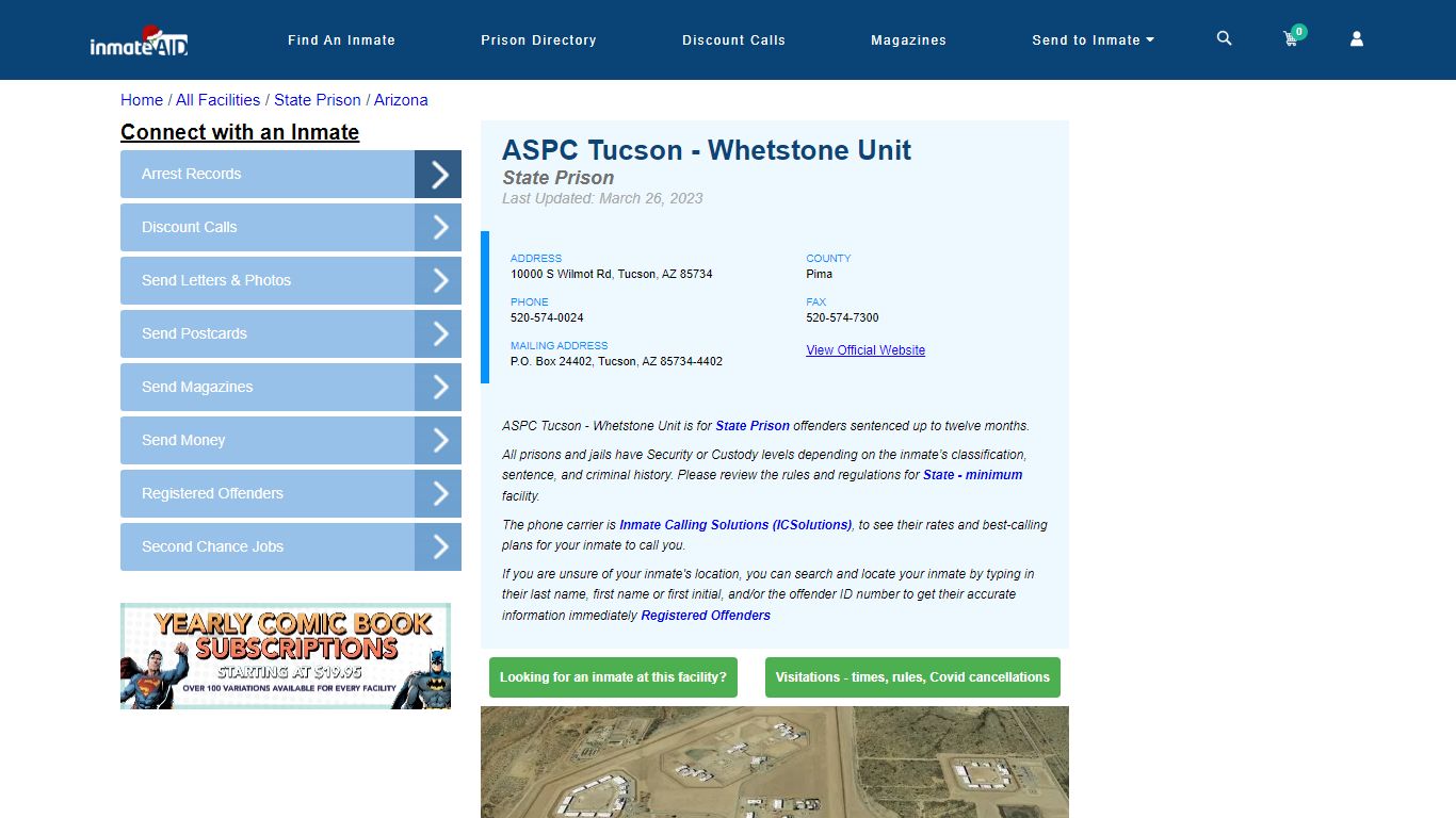 ASPC Tucson - Whetstone Unit & Inmate Search - Tucson, AZ
